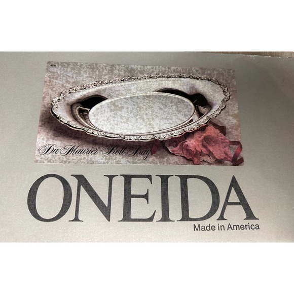 Vintage ONEIDA Du Maurier bread Roll Tray 14" silverplated BNIB 1990 - Picture 2 of 12